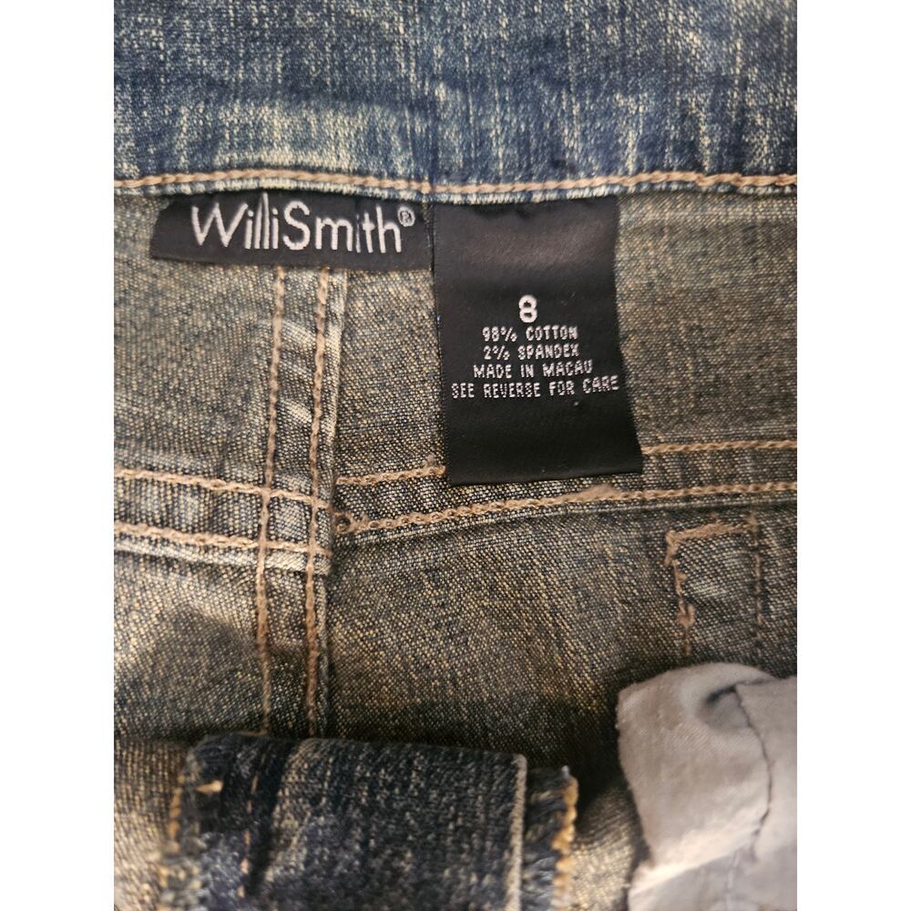 Vintage Willi Smith Floral Embroidered Jeans Size 8 Bootcut - Picture 8 of 8